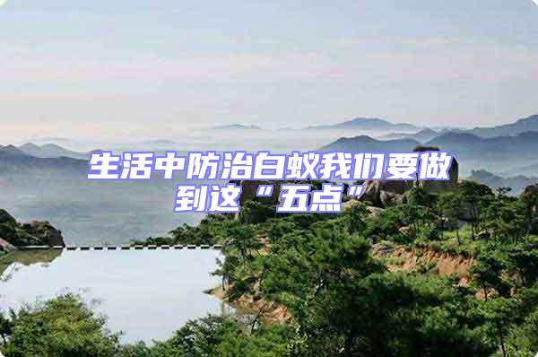 生活中防治白蟻我們要做到這“五點”