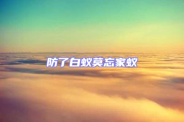 防了白蟻莫忘家蟻