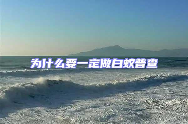 為什么要一定做白蟻普查