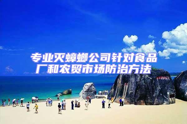 專業滅蟑螂公司針對食品廠和農貿市場防治方法