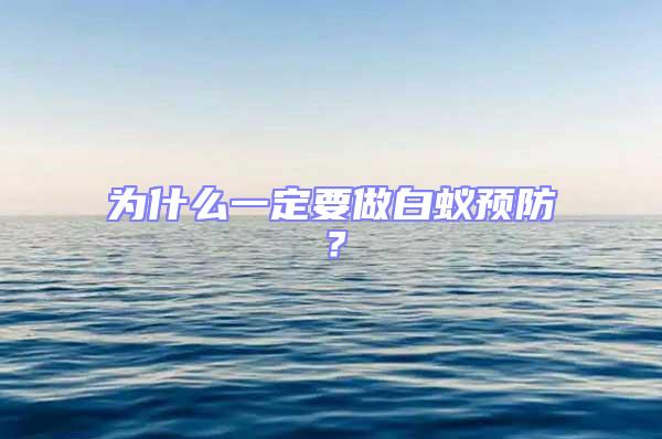 為什么一定要做白蟻預防？