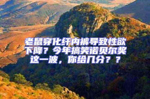 老鼠穿化纖內褲導致性欲下降？今年搞笑諾貝爾獎這一波，你給幾分？？