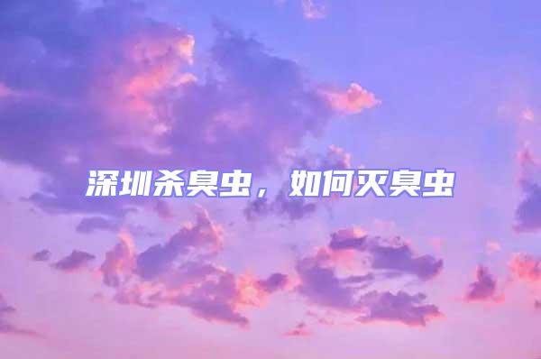 深圳殺臭蟲，如何滅臭蟲