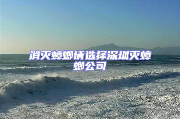 消滅蟑螂請選擇深圳滅蟑螂公司