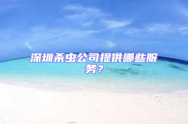 深圳殺蟲公司提供哪些服務？