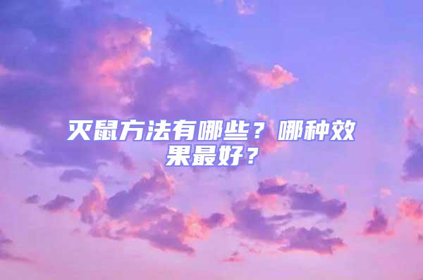 滅鼠方法有哪些？哪種效果最好？