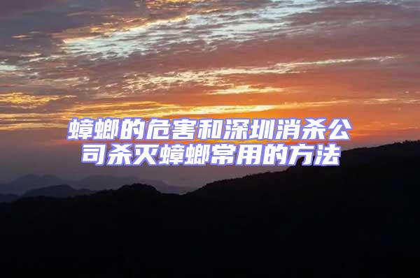 蟑螂的危害和深圳消殺公司殺滅蟑螂常用的方法