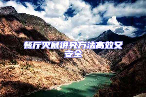 餐廳滅鼠講究方法高效又安全