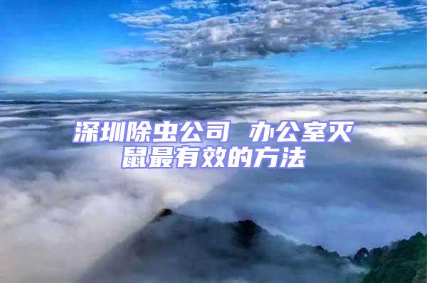 深圳除蟲公司 辦公室滅鼠最有效的方法