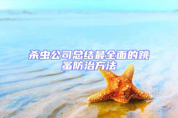 殺蟲公司總結最全面的跳蚤防治方法