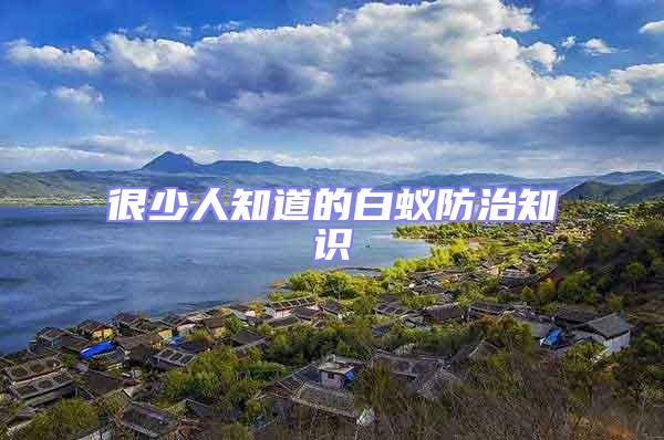 很少人知道的白蟻防治知識