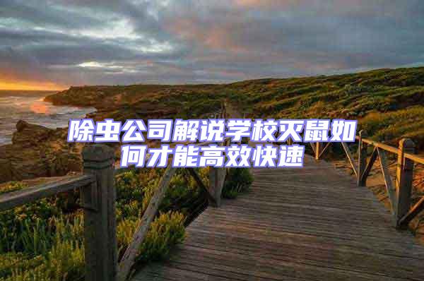 除蟲(chóng)公司解說(shuō)學(xué)校滅鼠如何才能高效快速
