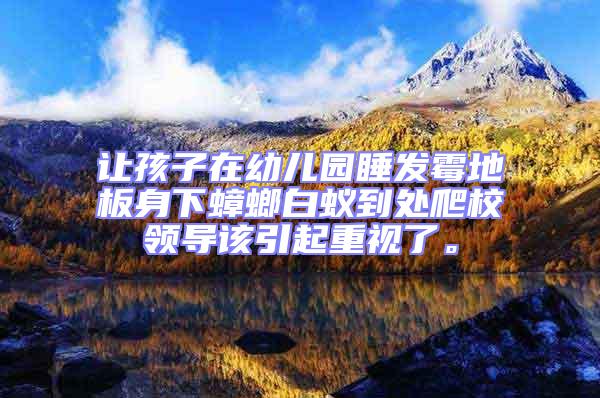 讓孩子在幼兒園睡發霉地板身下蟑螂白蟻到處爬校領導該引起重視了。