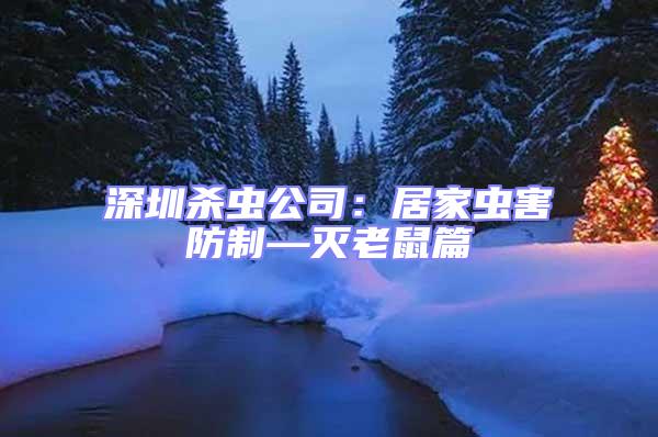 深圳殺蟲公司：居家蟲害防制—滅老鼠篇