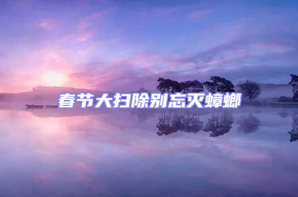 春節(jié)大掃除別忘滅蟑螂