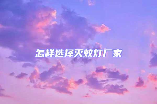 怎樣選擇滅蚊燈廠家
