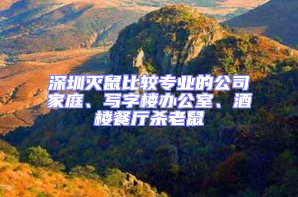 深圳滅鼠比較專業(yè)的公司家庭、寫字樓辦公室、酒樓餐廳殺老鼠