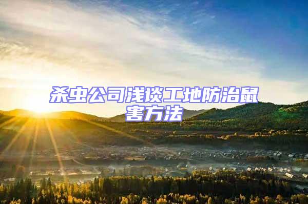 殺蟲(chóng)公司淺談工地防治鼠害方法