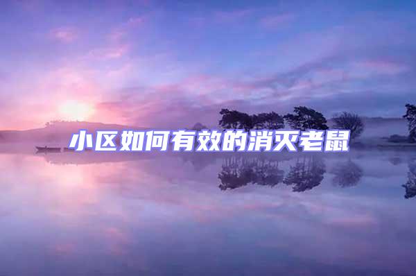 小區如何有效的消滅老鼠