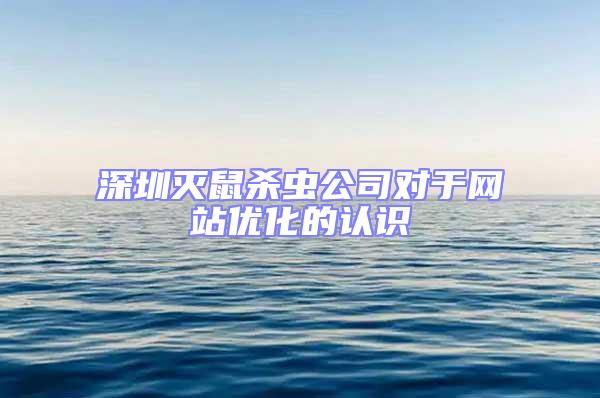 深圳滅鼠殺蟲公司對于網站優化的認識