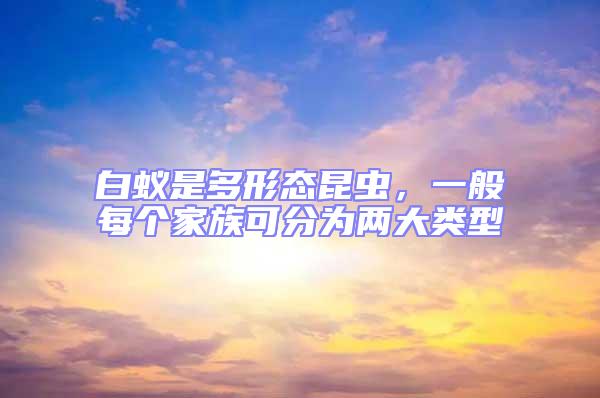 白蟻是多形態(tài)昆蟲(chóng)，一般每個(gè)家族可分為兩大類(lèi)型