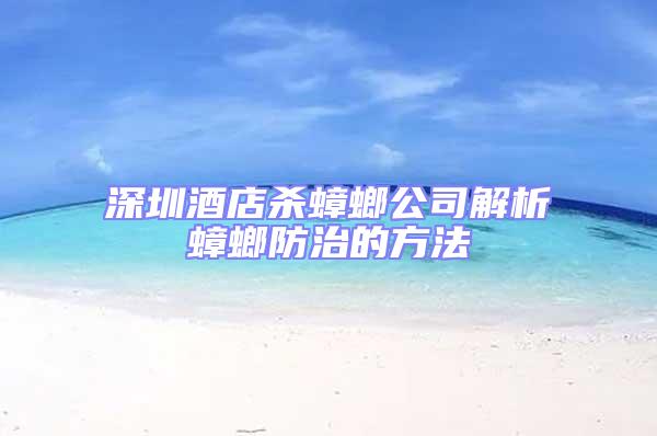 深圳酒店殺蟑螂公司解析蟑螂防治的方法