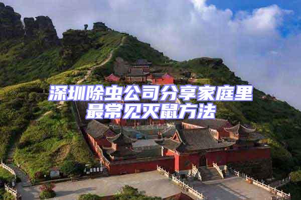 深圳除蟲公司分享家庭里最常見滅鼠方法