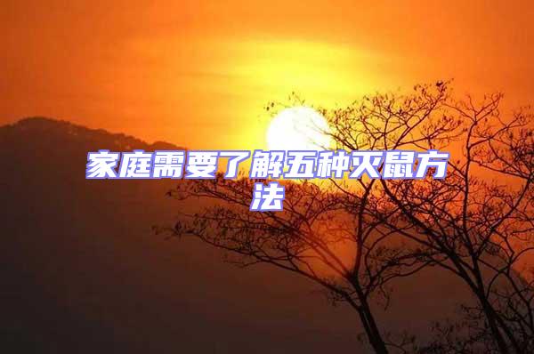 家庭需要了解五種滅鼠方法