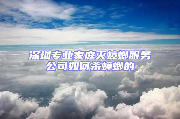 深圳專業家庭滅蟑螂服務公司如何殺蟑螂的