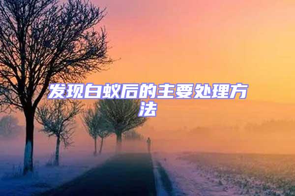 發現白蟻后的主要處理方法