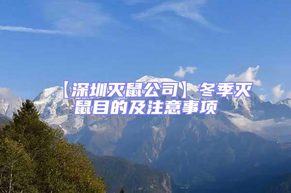 【深圳滅鼠公司】冬季滅鼠目的及注意事項