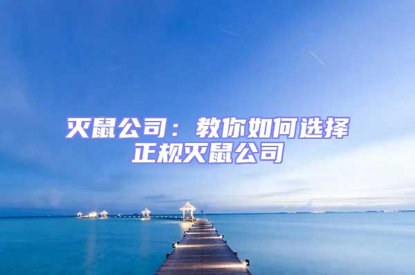 滅鼠公司：教你如何選擇正規滅鼠公司