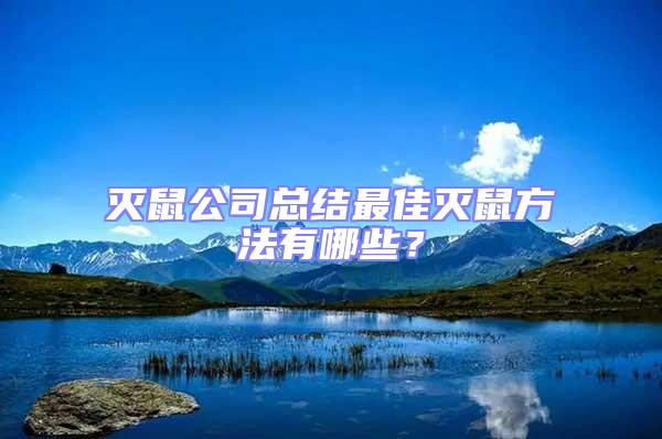 滅鼠公司總結最佳滅鼠方法有哪些？