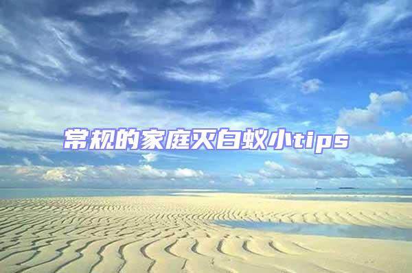 常規的家庭滅白蟻小tips