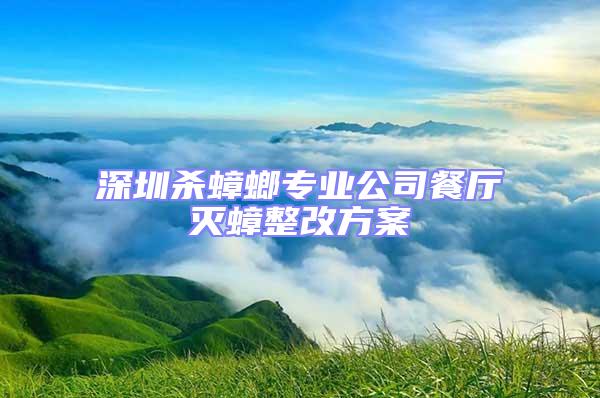 深圳殺蟑螂專業公司餐廳滅蟑整改方案