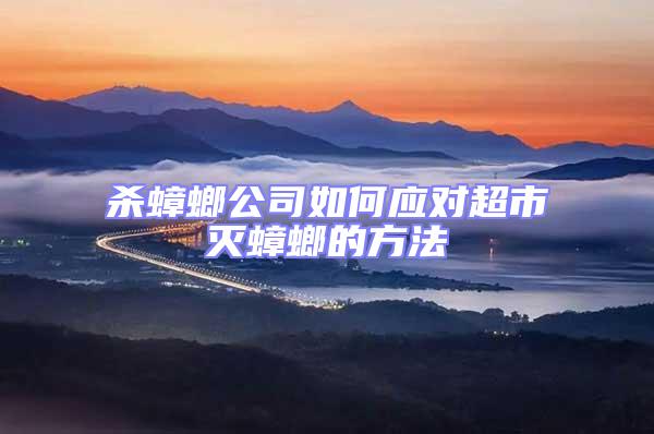 殺蟑螂公司如何應對超市滅蟑螂的方法