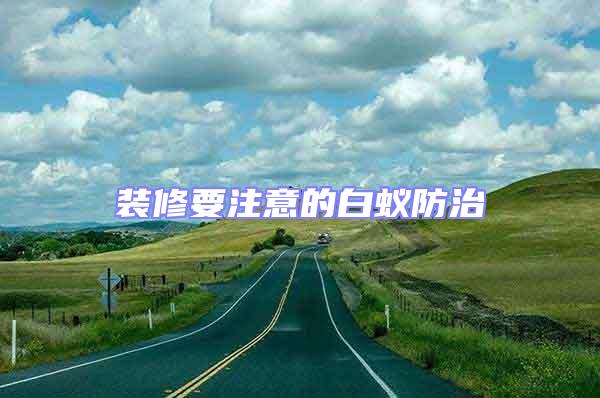 裝修要注意的白蟻防治
