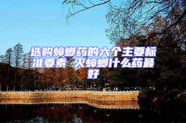 選購蟑螂藥的六個主要標準要素 滅蟑螂什么藥最好