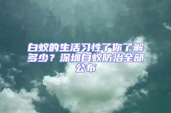 白蟻的生活習性了你了解多少？深圳白蟻防治全部公布