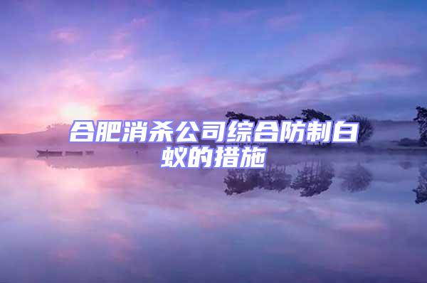 合肥消殺公司綜合防制白蟻的措施