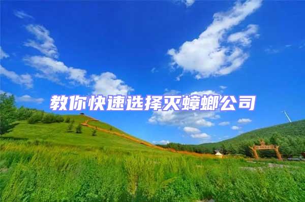 教你快速選擇滅蟑螂公司