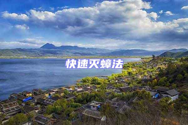 快速滅蟑法