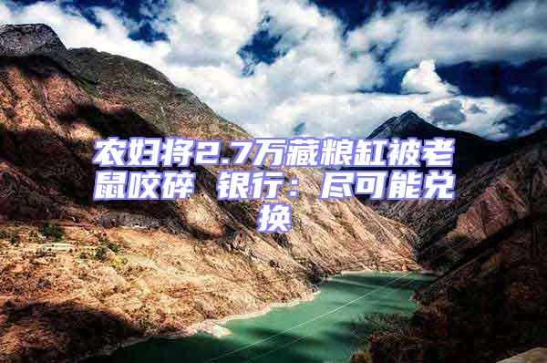 農婦將2.7萬藏糧缸被老鼠咬碎 銀行：盡可能兌換