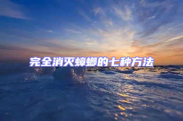完全消滅蟑螂的七種方法