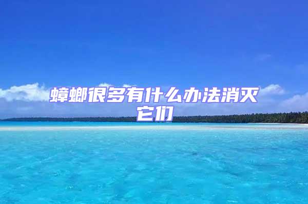 蟑螂很多有什么辦法消滅它們