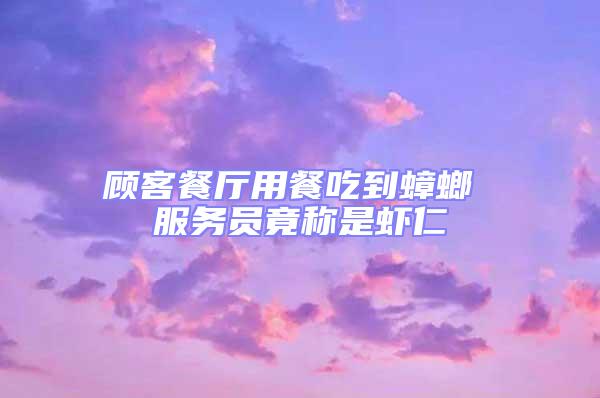 顧客餐廳用餐吃到蟑螂 服務員竟稱是蝦仁