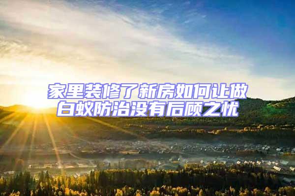 家里裝修了新房如何讓做白蟻防治沒有后顧之憂