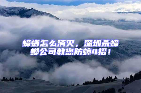 蟑螂怎么消滅，深圳殺蟑螂公司教您防蟑4招！