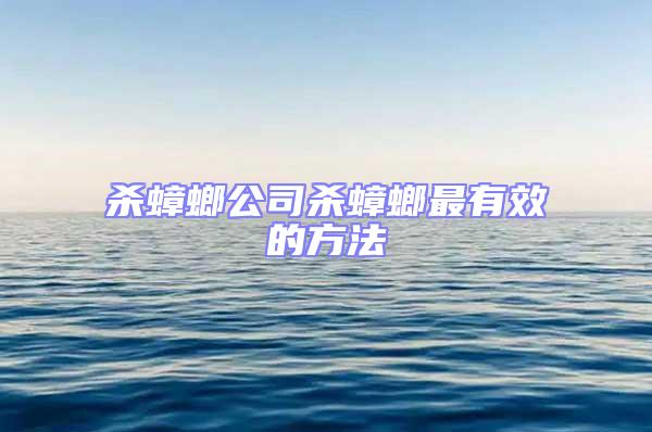殺蟑螂公司殺蟑螂最有效的方法
