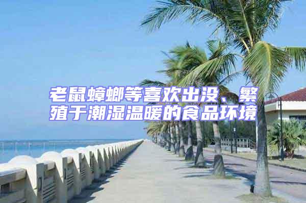 老鼠蟑螂等喜歡出沒、繁殖于潮濕溫暖的食品環境